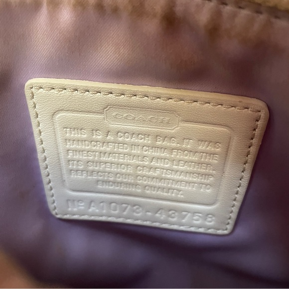 COACH 43758 Waverly Hearts Gold & Khaki PVC Crossbody Swingpack - Picture 4 of 16